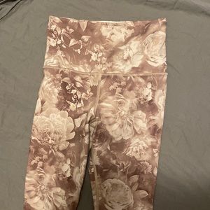 Brown & Tan Floral Athleta Workout Leggings